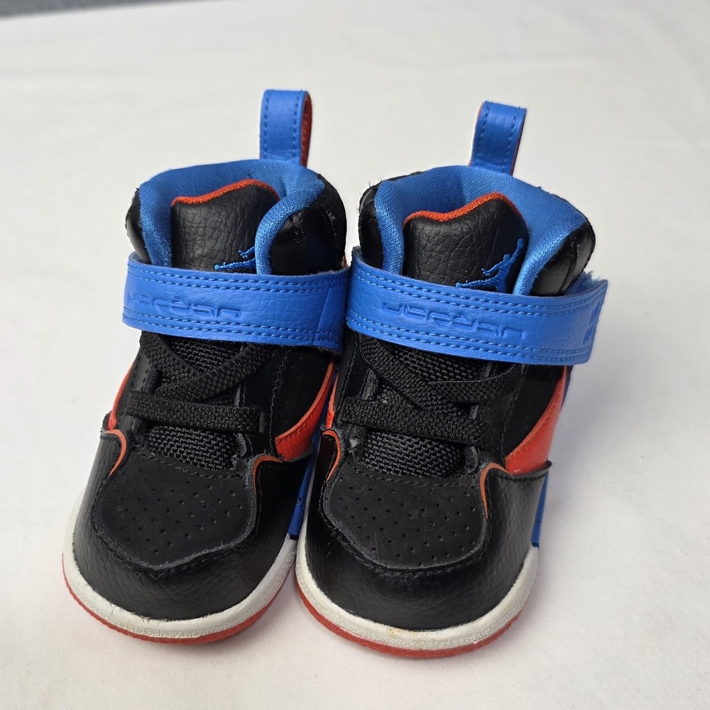 Jordan Flight 45 High Shoes TD Toddler Size 4C Black Blue Red 599903-027 Baby - Picture 3 of 11